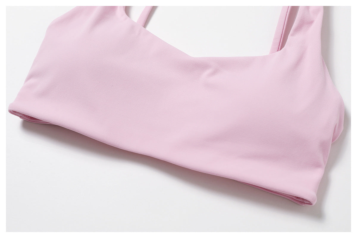 Pink Seamless Crop Top & High-Waisted Leggings Set