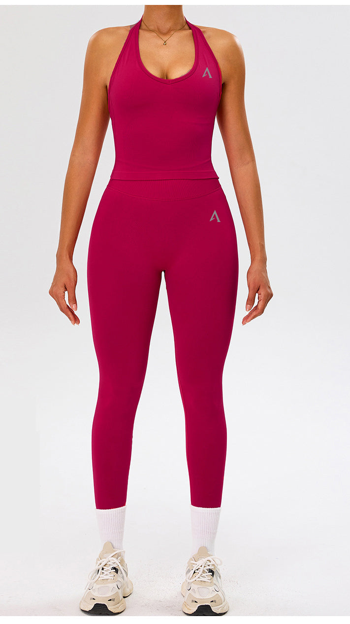 AMEL Seamless Sculpt Tank & Shorts Set – Raspberry