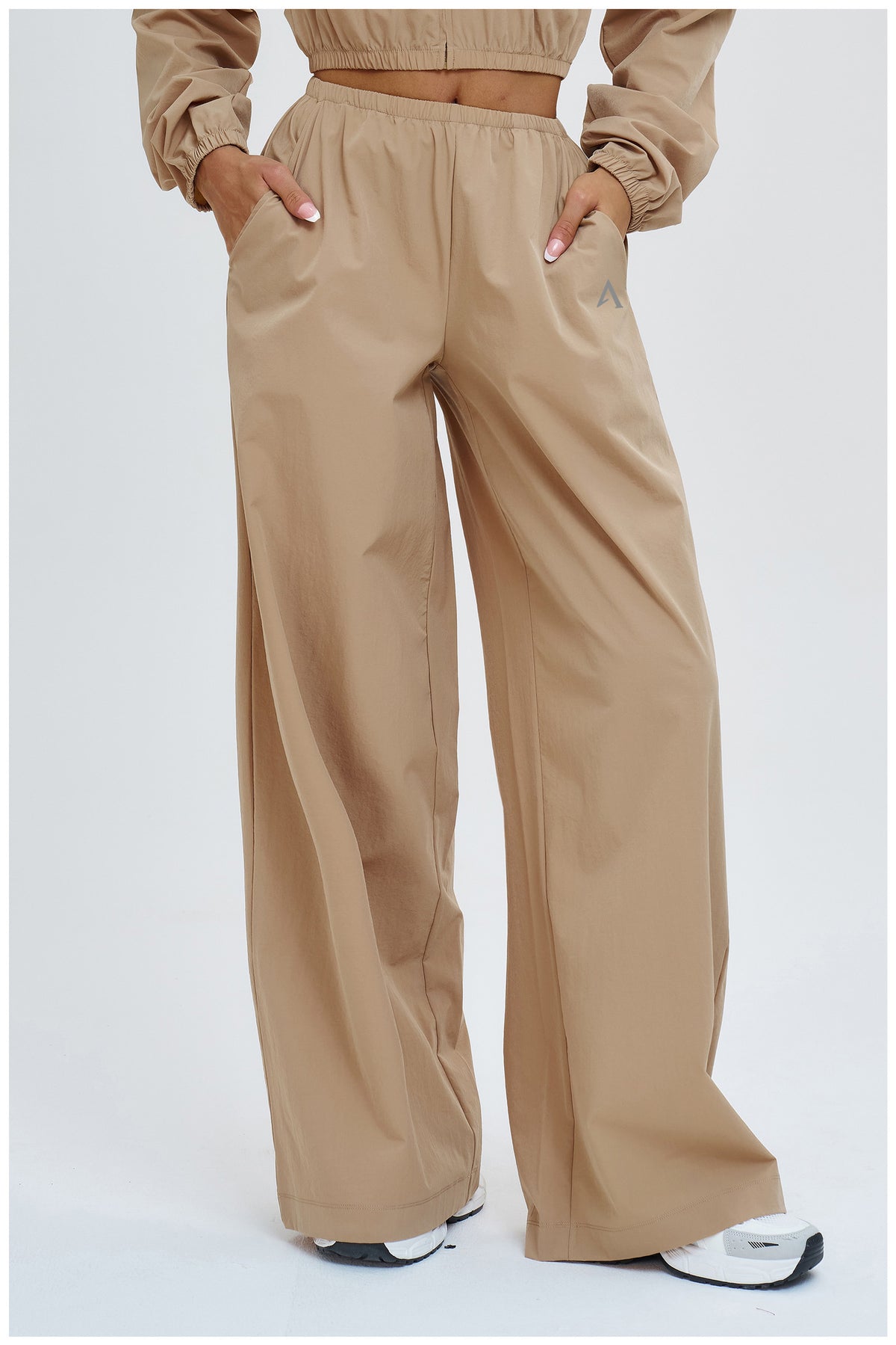 Beige Cropped Lightweight Utility Coat