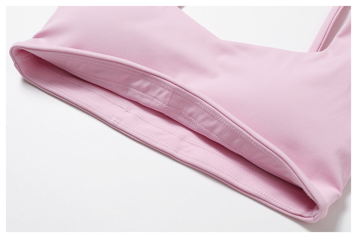 Pink Seamless Crop Top & High-Waisted Leggings Set