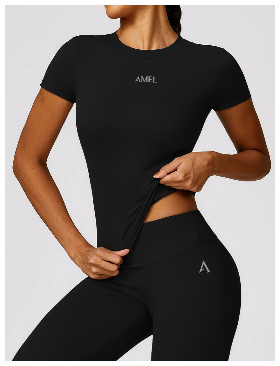 AMEL Essential Sculpt T-Shirt & Leggings Set – Black
