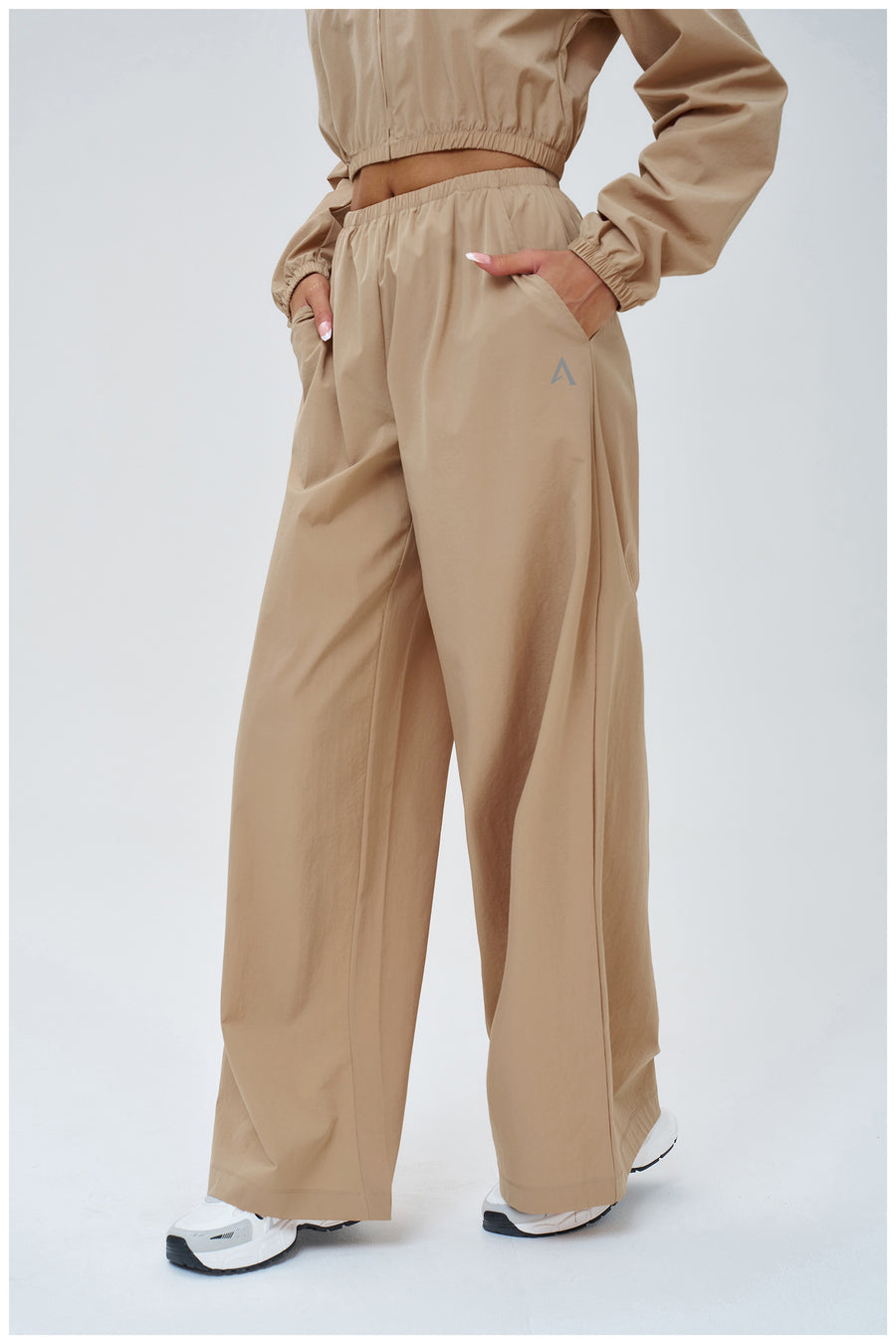 Beige Cropped Lightweight Utility Coat