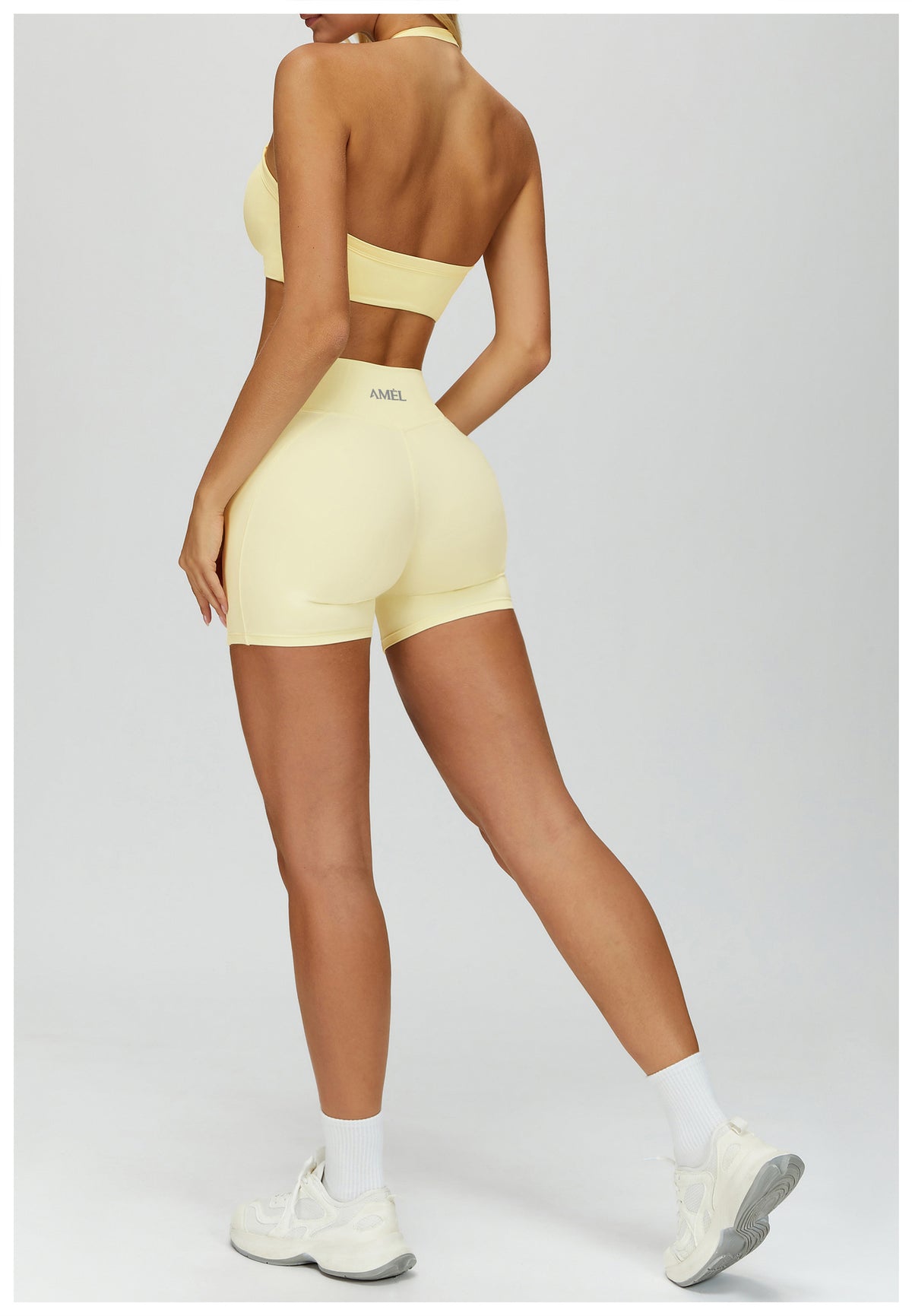AMEL Twist Front Sculpt Activewear Set – Lemon Yellow